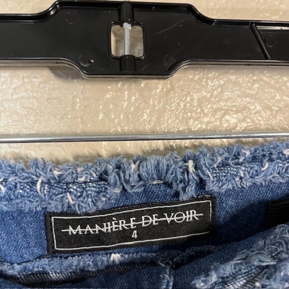 Maniere De Voir Jeans Womens 4 Patchwork Denim Multi Raw - Picture 3 of 5